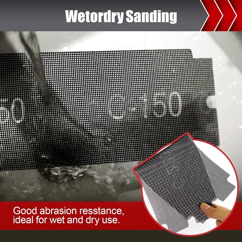 BOSHCRAFT 150 Grit Sanding Screen Mesh Sheet, 15 Pcs Drywall Sandpaper Assortment Wet or Dry Sandpaper for Wood Metal Automative Hand Sander Pole Sander 4-3/16" x 11" - Image 3